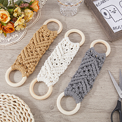 3Pcs 3 Colors Handmade Macrame Cotton Hanging Towel Holder&nbsp;AJEW-CN0006-37