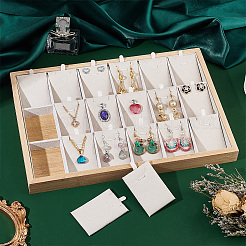 18-Grid Bamboo Pendant Necklaces Displays Plate&nbsp;NDIS-WH0006-07