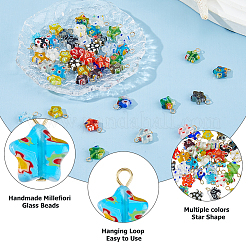 48Pcs Handmade Millefiori Glass Pendants&nbsp;PALLOY-HS00028