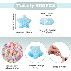 300Pcs Crackle Opaque Acrylic Beads&nbsp;OACR-TA0004-60