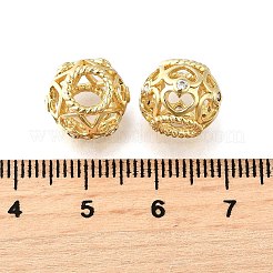 Brass Micro Pave Clear Cubic Zirconia European Beads&nbsp;KK-XCP0001-91G