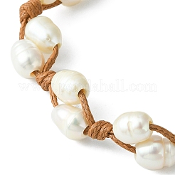 Natural Pearl Braided Bead Bracelets with Waxed Polyester Cords&nbsp;BJEW-TA00291