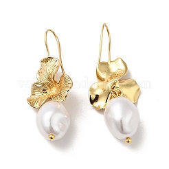 ABS Imitation Pearl Flower Dangle Earrings&nbsp;EJEW-F288-21G