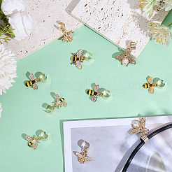 12Pcs 6 Styles Bees Alloy Enamel & Rhinestone Stethoscope Pendant Decorations&nbsp;HJEW-OC00074