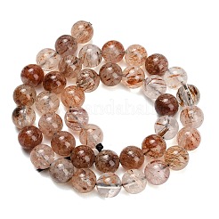 Natural Black Gold Rutilated Quartz Beads Strands&nbsp;G-L657-B02-10mm