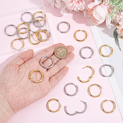 12Pairs 2 Colors 304 Stainless Steel Huggie Hoop Earrings&nbsp;EJEW-UN0003-17