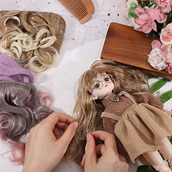 3Pcs 3 Colors PP Doll Wig Long Curly Hair&nbsp;DIY-GL0006-21A