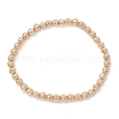 Electroplated Natural Lava Rock Round Beads Stretch Bracelets for Women Men&nbsp;BJEW-JB11982-03