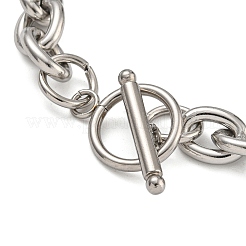304 Stainless Steel Oval Link Chain Bracelets for Men Women&nbsp;BJEW-G723-01P