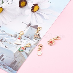 Christmas Theme Alloy Enamel Pendants&nbsp;HJEW-JM00427