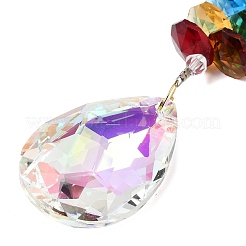 Alloy Glass Teardrop & Star Charm Suncatchers&nbsp;HJEW-E013-02G