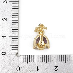 Brass Micro Pave Cubic Zirconia Charms&nbsp;KK-D409-37G-C