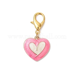 6Pcs Alloy Enamel Heart Pendant Decorations&nbsp;HJEW-JM04234