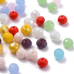 500Pcs 10 Style Opaque Solid Color & Electroplate Glass Beads&nbsp;EGLA-YW0001-20B