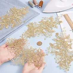 Ethnic Style Polyester Metallic Thread Embroidery Iron on Applique Patch&nbsp;PATC-WH0010-61