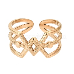 304 Stainless Steel Open Cuff Rings for Women&nbsp;STAS-N125-26C-G