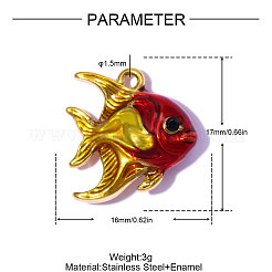 304 Stainless Steel Pendants&nbsp;STAS-OY015-10G
