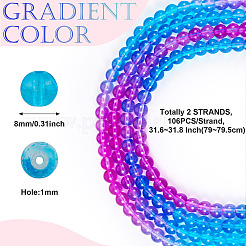 2 Strands Baking Paint Transparent Glass Beads&nbsp;DGLA-TA0001-20D