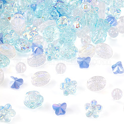 100Pcs 5 Styles Electroplate Transparent Glass Beads&nbsp;EGLA-TA0013-35A