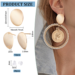 12Pcs Brass Stud Earring Findings&nbsp;KK-BC0010-89