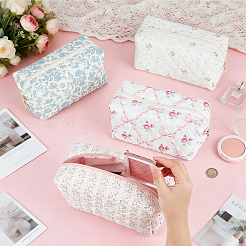 4Pcs 4 Colors Rectangle Cotton Cosmetic Pouches&nbsp;AJEW-WA0005-14A