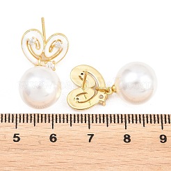 Valentine's Day Brass Clear Cubic Zirconia Dangle Stud Earrings&nbsp;EJEW-Z164-07G-01