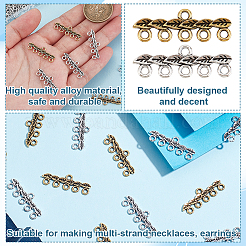 120Pcs 2 Colors Tibetan Style Alloy Chandelier Components Links&nbsp;FIND-GO0003-39