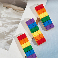 20Pcs 2 Colors Rainbow Opaque Acrylic Pendants&nbsp;MACR-DC0001-02