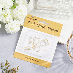 14Pcs Brass Micro Pave Clear Cubic Zirconia Hoop Earring Findings&nbsp;ZIRC-BBC0003-51