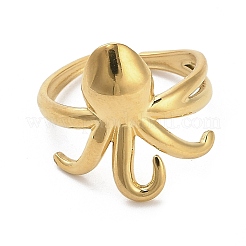304 Stainless Steel Octopus Open Cuff Rings for Women&nbsp;STAS-Z101-13G