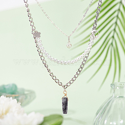 50Pcs 5 Styles Natural Mixed Gemstone Pendants&nbsp;G-HY0001-47