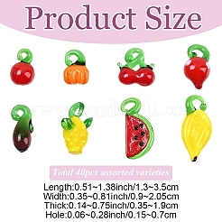 40Pcs 8 Styles Handmade Lampwork Pendants&nbsp;LAMP-YW0004-30