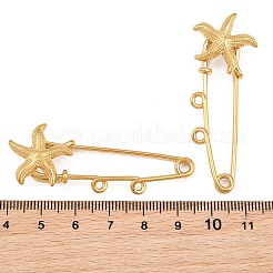 Starfish 304 Stainless Steel Safety Pins Brooch Findings&nbsp;SA-CBA098D-16H-G02
