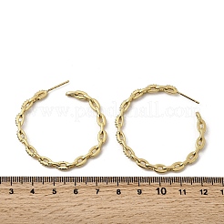 Brass Clear Cubic Zirconia C-Shaped Stud Earrings&nbsp;EJEW-L261-024G