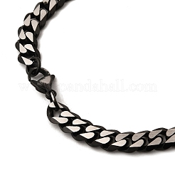 Ion Plating(IP) Matte Style 304 Stainless Steel Cuban Link Chain Necklaces for Men&nbsp;NJEW-B116-05B
