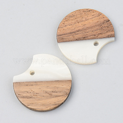 Opaque Resin & Walnut Wood Pendants&nbsp;RESI-S389-038A-C04