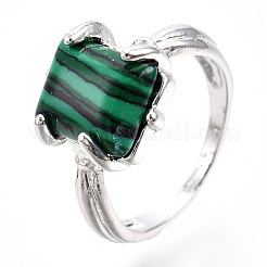 Synthetic Malachite Geometry Finger Rings&nbsp;RJEW-N044-02