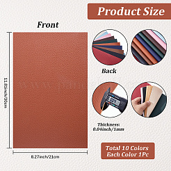 10Pcs 10 Colors Lichee Pattern PVC Sheet Fabric&nbsp;FIND-CL0002-19