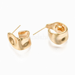 Brass Half Hoop Earrings&nbsp;KK-S356-149G-NF
