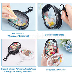 4Pcs 4 Styles Mini Oval Transparent PVC Zipper Coin Purse Wallets Bags with Clasps and Balls&nbsp;AJEW-GO0001-94