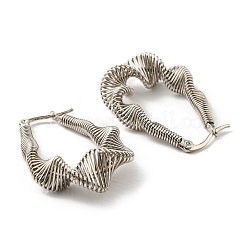 Non-Tarnish 304 Stainless Steel Wire Wrap Teardrop Hoop Earrings&nbsp;EJEW-F319-07P