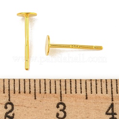 925 Sterling Silver Flat Pad  Stud Earring Findings&nbsp;STER-K167-045C-G