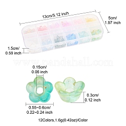19.2G 12 Colors Frosted Transparent Acrylic Beads&nbsp;OACR-FS0002-18
