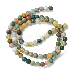 Frosted Round Natural Indian Agate Beads&nbsp;G-J338-02-4mm