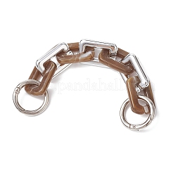 5Pcs 5 Colors Acrylic with CCB Plastic Rectangle Link Chain Bag Extension Chains&nbsp;AJEW-BA00176