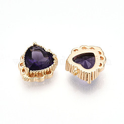 Brass Pave Cubic Zirconia Pendants&nbsp;ZIRC-T016-09