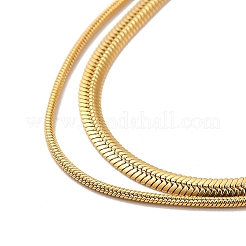 Ion Plating(IP) 304 Stainless Steel Round Snake & Herringbone Chains Double Layer Necklace for Men Women&nbsp;LS-NJEW-E046-03G