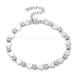 304 Stainless Steel Rhinestone Cup Chain Bracelets for Women&nbsp;BJEW-F488-26A-P