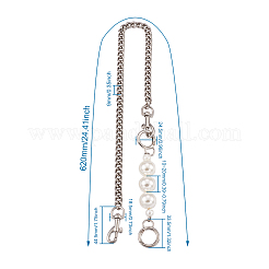 3 Sets 3 Colors Zinc Alloy Curb Chain Bag Straps&nbsp;FIND-GN0001-23