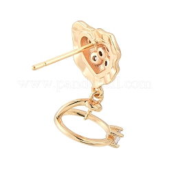Brass Pave Colorful Cubic Zirconia Stud Earring Findings&nbsp;KK-N216-545